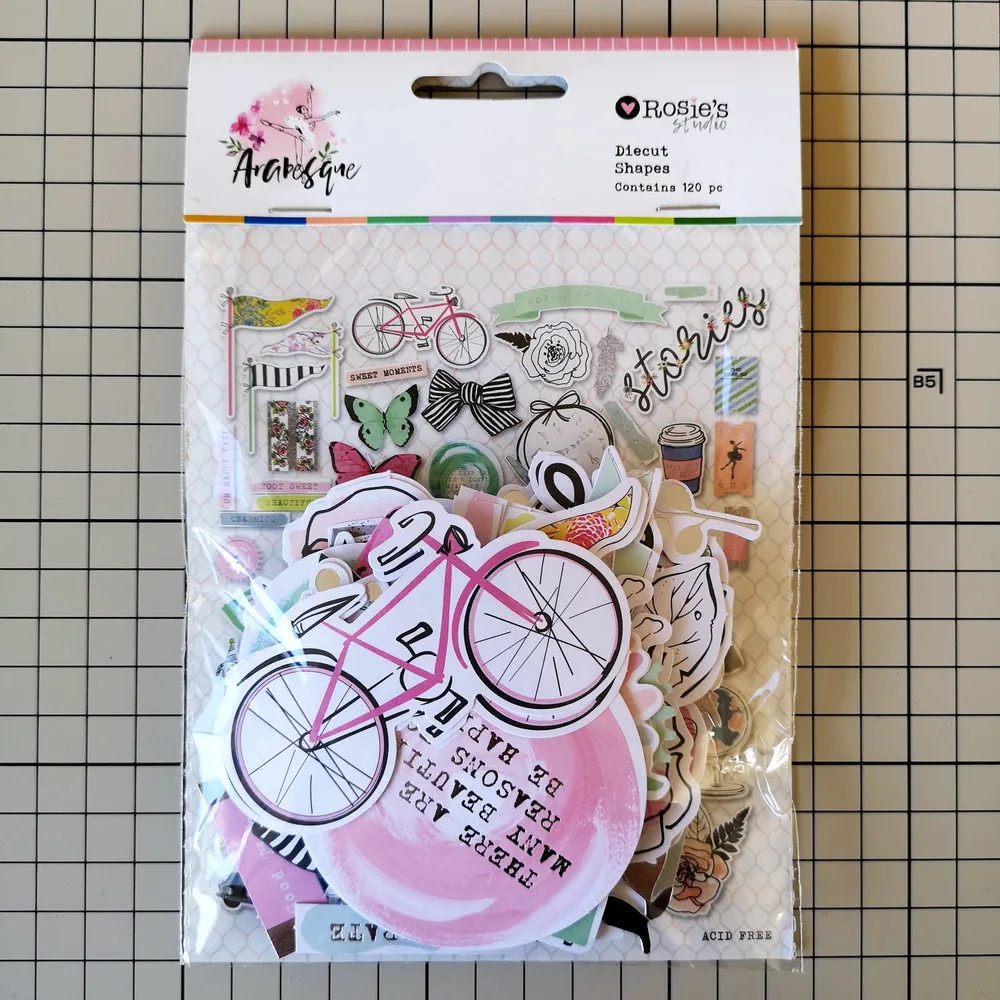 

CRZCrafter 120pc Printed Paper Diecut Shapes Foil Design Scrapbooking Cardmaking Journal Embellishments