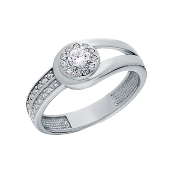 

Silver ring with cubic zirconia sunlight sample 925