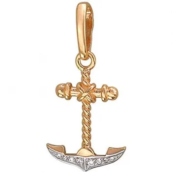 

Esthete pendant anchor with cubic zirconia in red gold