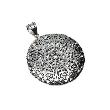 

Pendant 925 sterling silver m 44mm. Smooth openwork rusty round [AA7654]