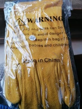 Guantes de cuero de vaca para conductores, protección de seguridad, para soldar, caza, 1008