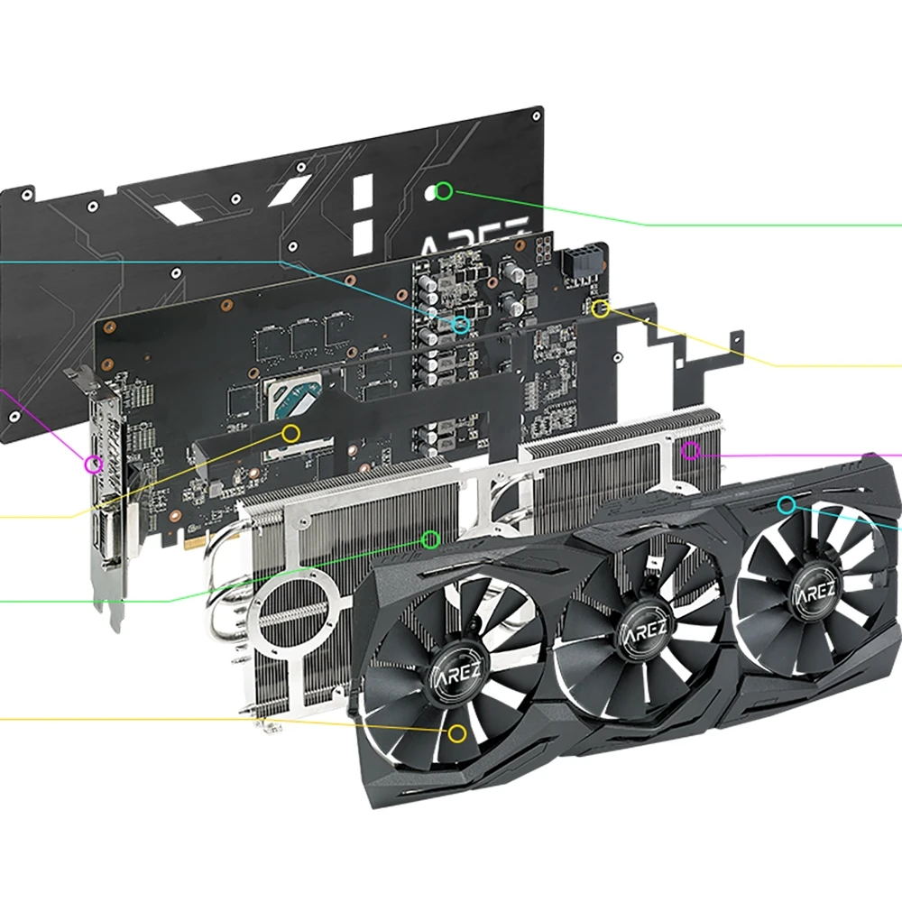 Видеокарта ASUS Arez AMD Radeon RX 580 1360MHz 8192MB 8000MHz 256 bit RTL [AREZ-STRIX-RX580-T8G-GAMING]