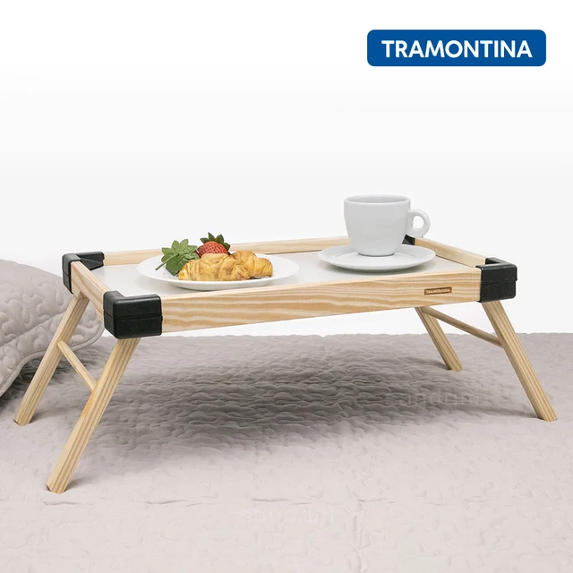 Mesa Bandeja Cama Desayuno Tramontina Plegable Madera