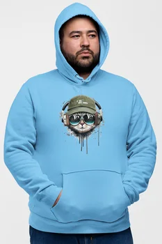 

Angemiel Wear Street Style Cat Blue Men 'S Hooded Sweatshirt