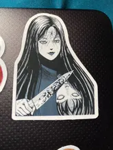 Pegatina de cómic de Horror para monopatín, adhesivo impermeable de Anime japonés Tomie, para equipaje y portátil, color blanco y negro, 10/21/49/50/56 Uds.