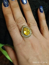 FDLK mujer joyería de lujo de pera anillo de cristal CZ Color blanco mujeres boda anillos de banda