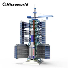 Microworld – Puzzle 3D en métal pour enfants, kit de jeux, Center de lancement de Satellite, modèle, découpe Laser, bricolage, jouets éducatifs, cadeaux