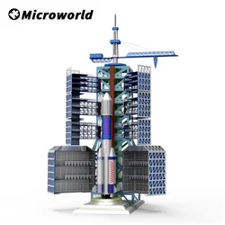 Microworld 3d metal puzzle jogos satélite lançamento centro modelo kits de corte a laser diy jigsaw educação brinquedos presentes para crianças
