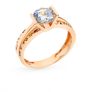 

Gold ring with cubic zirconia sunlight