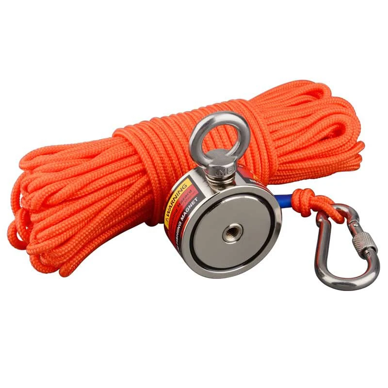 Double Sided Strong Search Magnet 160KG 2 Fishing Detecting Metal Outdoor Underwater Adventure Permanent N52 Disc