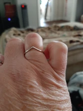 ROXI Simple fino 925 anillos de plata esterlina para mujeres Anti-alergia suave par anillos de boda en forma de V suave Slim anillos de nudillo