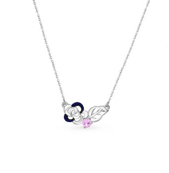

Silver necklace with cubic zirconia sunlight sample 925 test