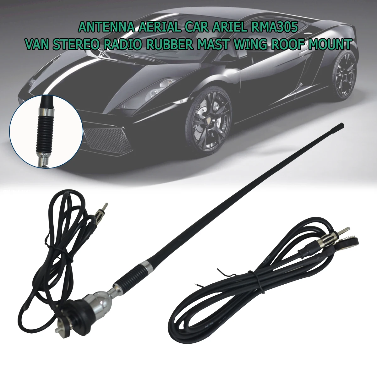 

Chromed telescopic antenna, Car radio antenna antenna Spare telescopic antenna to Mount on the wing