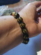 Pulsera de Feng Shui con cuentas de obsidiana, pulsera negra con abalorios de piedra obsidiana, con símbolo de Pixiu, pulsera de la buena suerte, para hombres y mujeres