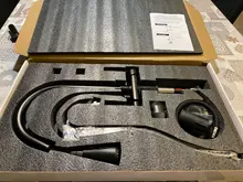 Quyanre-grúa filtrada para cocina, grifo con filtro de agua de rotación 360, mezclador de fregadero de tres vías, color negro mate