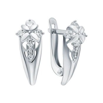 

Silver earrings with cubic zirconia sunlight sample 925