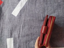 Cartera corta de PU para mujer, monedero pequeño rojo con cremallera y botón, monedero con bolsillo para monedas, gran oferta