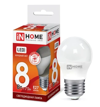 

LED lamp LED BALL VC 8 W V E27 6500 K 600lm IN HOME
