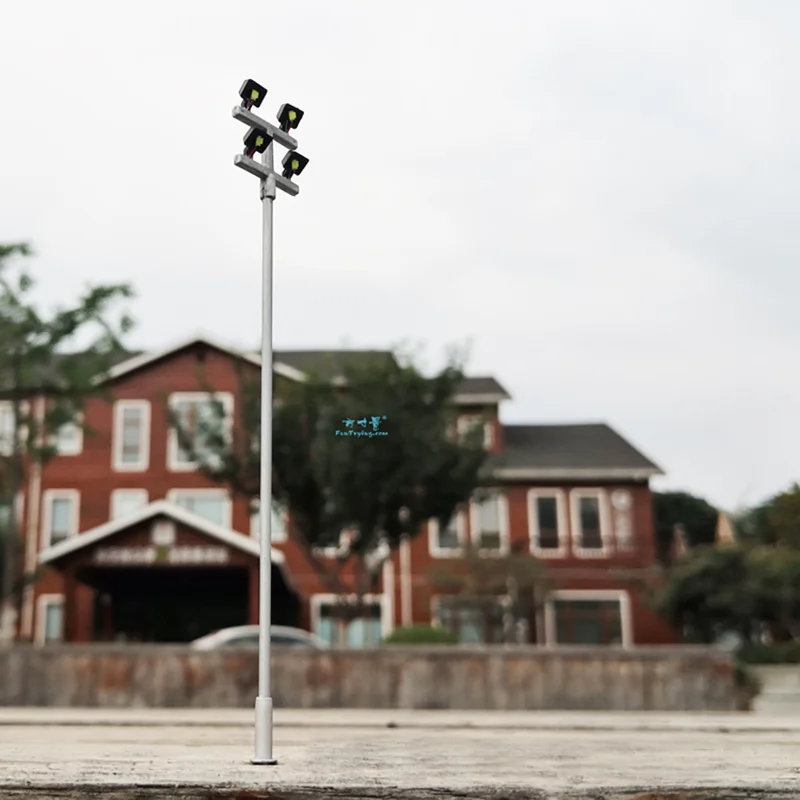 4 PCS HO Scale Model lighting tower Model Street Lights Layout Lamppost Train Garden Playground Stadium 1