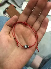 Pulsera con nombre ajustable para hombre y mujer, joyería de mano con letras, regalo para Amiga, Color negro y rojo, venta al por mayor