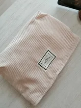 Bolsa de cosméticos de pana, bolso de lavado de Color sólido coreano, bolso de tela, embrague de viaje, organizador de almacenamiento de maquillaje, funda de belleza para chica