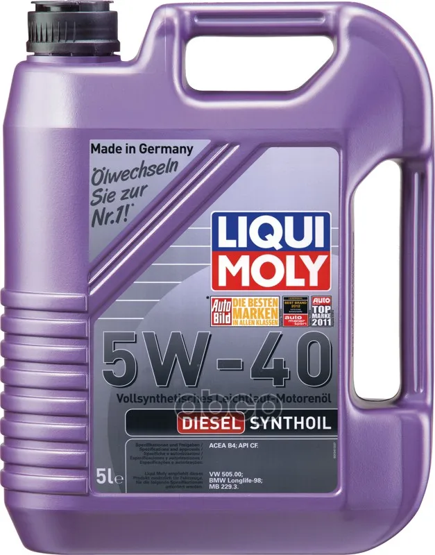 Liqui moly Масло Моторное 5w40 Liqui Moly 5л Синтетика Diesel Synthoil Liqui Moly 1927