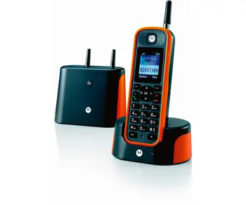 

MOTOROLA O201 ORANGE CORDLESS PHONE RESISTANT LONG RANGE