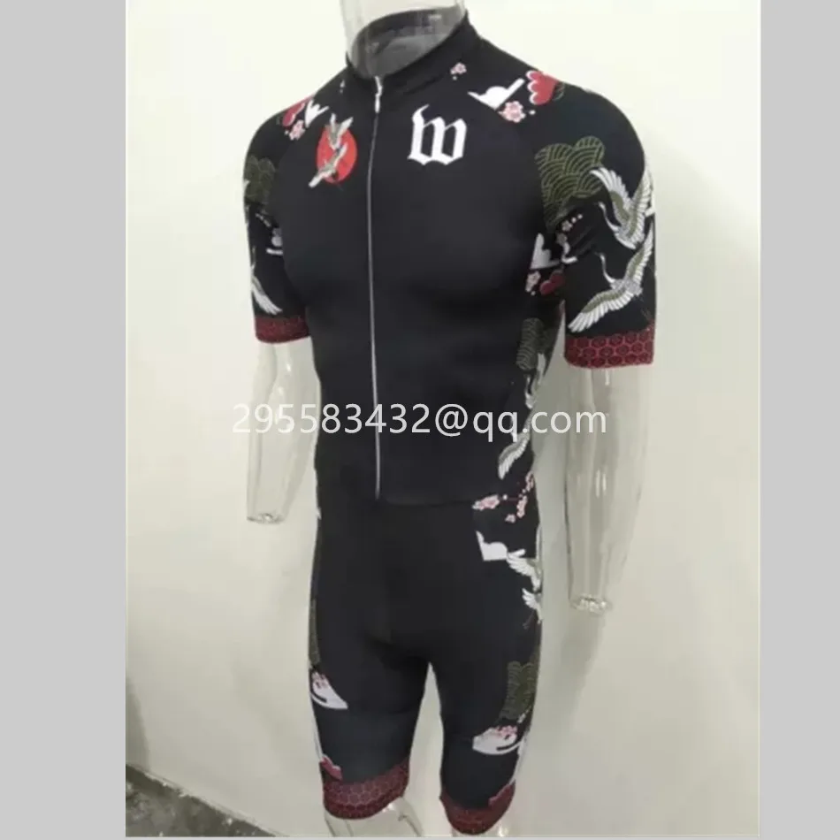 Мужские спортивные костюмы с коротким рукавом WATTIE INK, облегающий костюм для велоспорта, спортивный костюм ciclismo, трикостюм для велоспорта, Триатлон - Цвет: 17