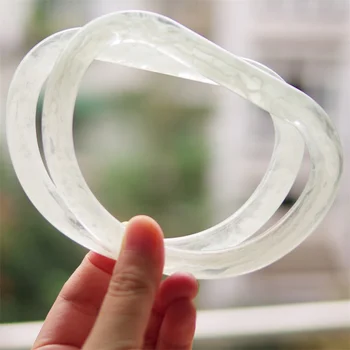 

12cm x 9cm One Pair D style transparent acrylic tote bag handle, handbag handle, white color pearl resin obag handles frame