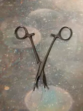 Oauee 12,5 16 18cm herramienta de mano fórceps hemostáticos para pelo pinza de pesca Alicates de bloqueo la depilación herramientas curvado/punta recta