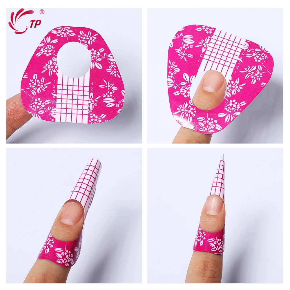 

TP 100pcs/pack Nail Forms Extension Guide Tips For Acrylic UV Gel Nail Art Builder Mold French Curve Stencils Manicure Tools