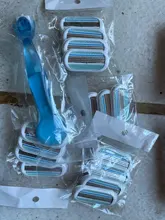 Mujer de moda hoja de afeitar mujer sacapuntas 3 capa calidad cuchillas de afeitar la cabeza adecuado para Gillette Venus cabello