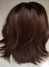 HENRY MARGU-pelucas sintéticas rectas, color negro y marrón, con resalte para mujeres, parte media, longitud del hombro, pelo Bobo resistente al calor