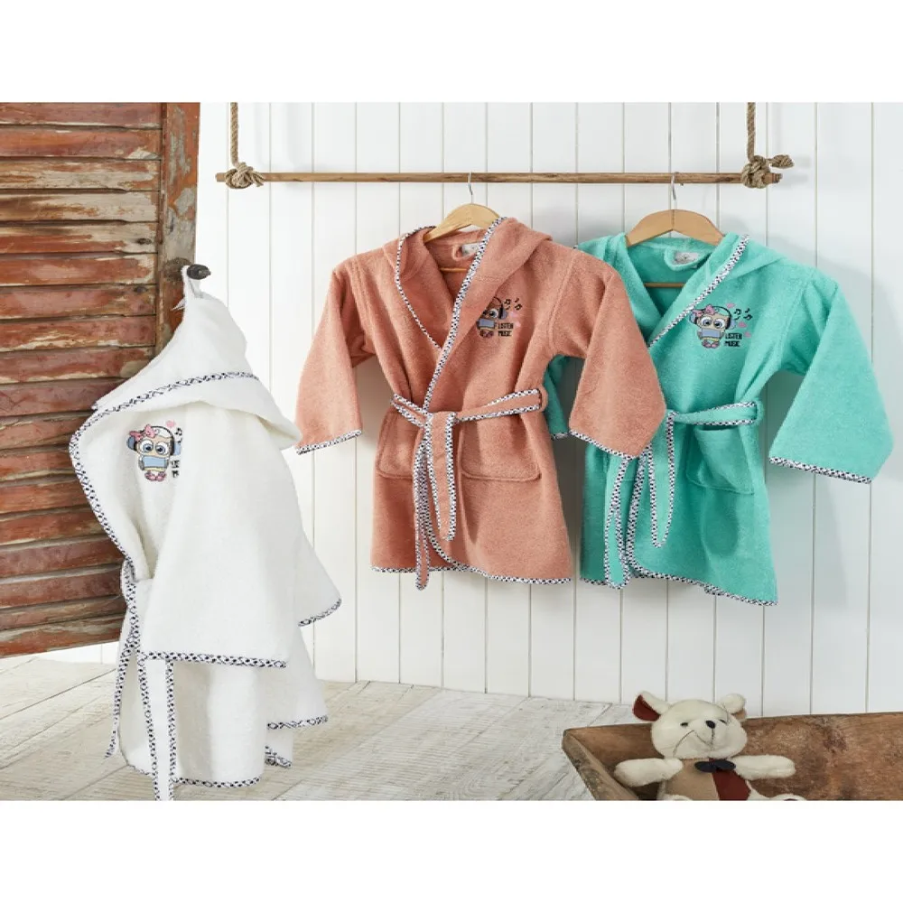 

Ecocotton Melodica Girl's Bathrobe Our product is made of 100% Organic Turkish Cotton yarn