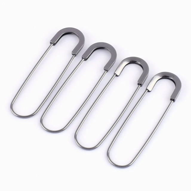 Silver Safety pins Coiless Safety Pins Larger Safety Pins Kilt Pins Broochs  letter Bar Pins Apparel