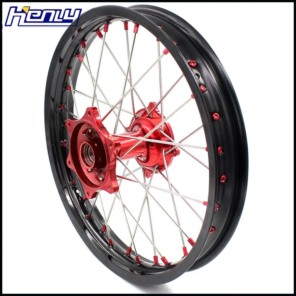1,6*21/2,15*18 эндуро литья колесные диски Набор для HONDA CR125R CR250R 2000-2013 Черный алюминиевые диски