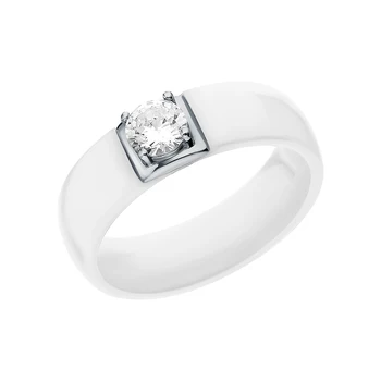 

Silver ring with ceramics and cubic zirconia sunlight sample 925 test
