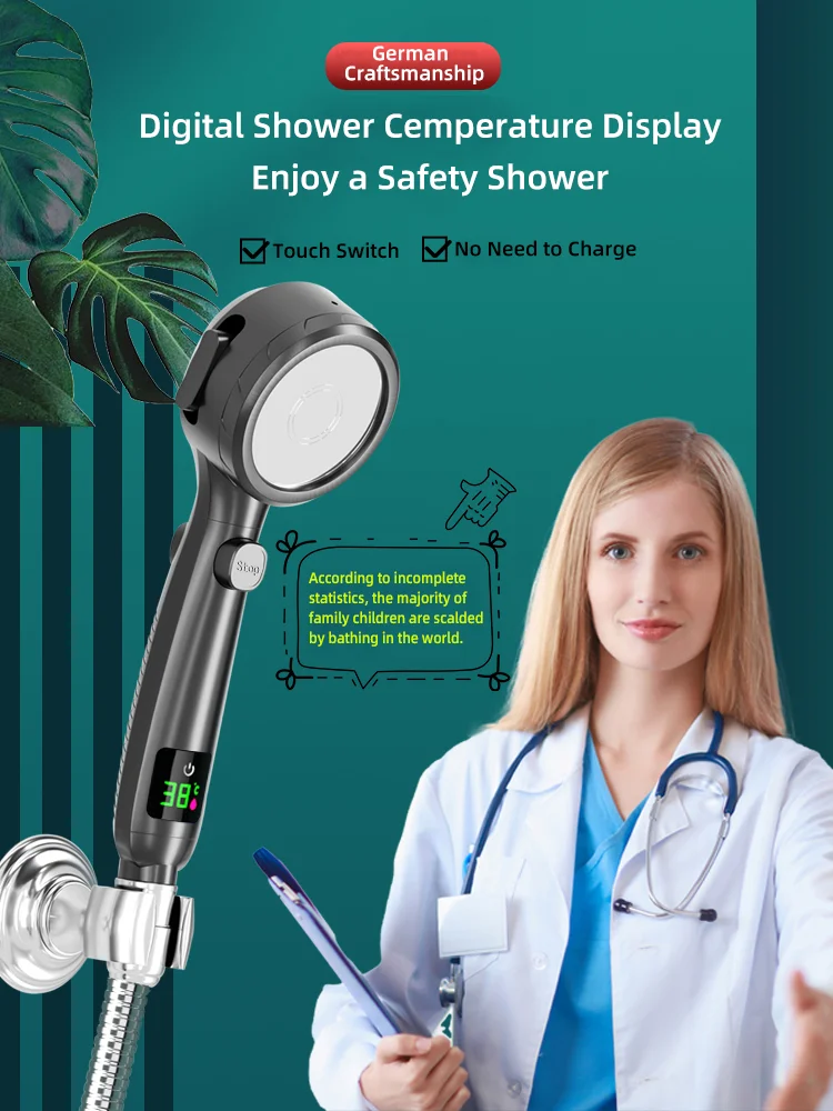 The New Bathroom Intelligent Digital Display Shower Head Temperature