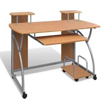 

Desk Computer with removable shelf finishing Brown office furniture