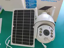 HISMAHO-Cámara de vigilancia IP, monitor de seguridad al aire libre, wifi con panel solar de 8W para la batería, PTZ de 1080P para CCTV, soporta tarjeta SIM 4G