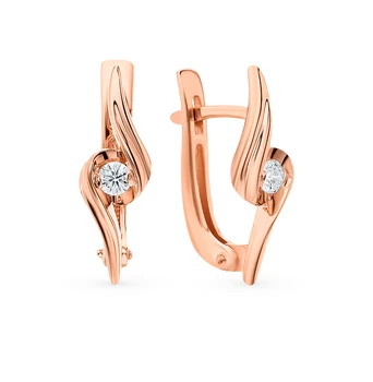 

Gold earrings with diamonds sunlight sample 585