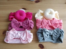 3 unids/set Color sólido nailon suave cinta elástica para la cabeza del bebé arcos anudada recién nacido bebé niña diademas para el cabello accesorios niñas Haarband