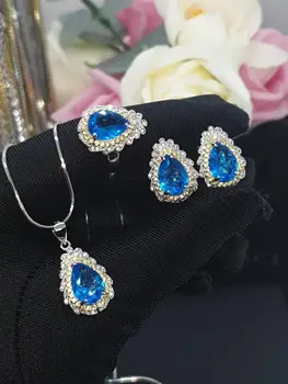 

Set silver jewelry 925 silver gems