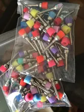 40 unids/lote de materiales de laboratorio Dental, cierre de nailon colorido, pequeño pulidor de pulido plano, cepillos de Prophy, producto de dentista, herramienta al por mayor