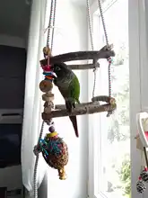 Toy Diy-Accessories Bird Pet-Parrot Home-Decoration Wooden-Ring Chew Natural Bite Molar