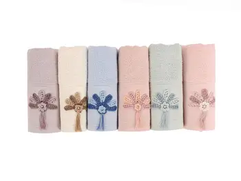 

For Senem Flower Figured 6lı Hand Face Towel Set