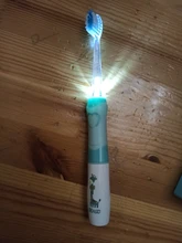 Seago-cepillo de dientes eléctrico para niños, boquillas de repuesto con recordatorio inteligente, luz LED, suministro de batería, Sónico, 3 años +