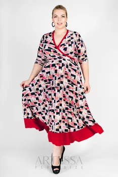 

Dress artessa plus size, well-tailoring, three quarter sleeve, midi length.