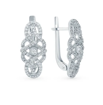 

Silver earrings with cubic zirconia sunlight sample 925