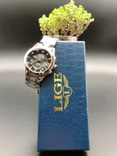 LIGE-Reloj de pulsera de acero para mujer, nuevo accesorio de moda, creativo, resistente al agua, 2021